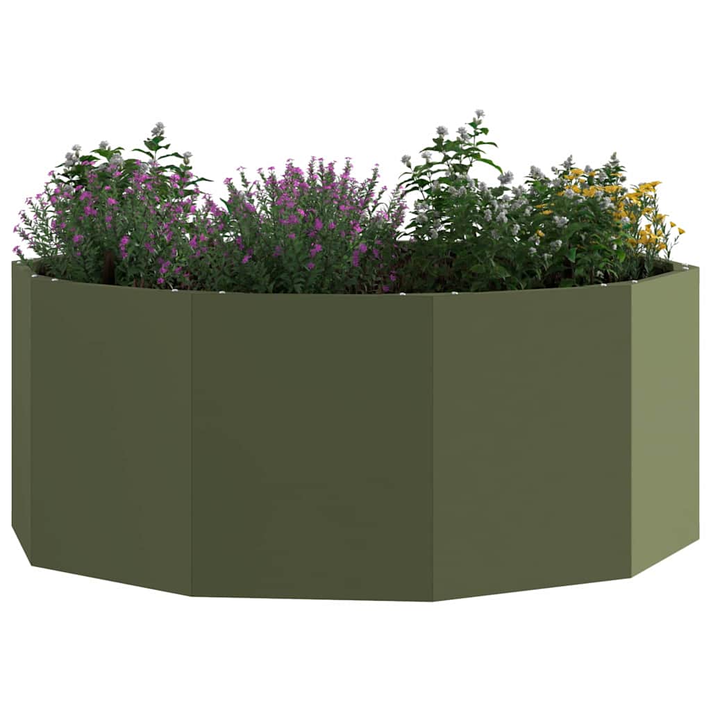 Plantenbak Olijf Groen 90 x 90 x 35 cm Staal