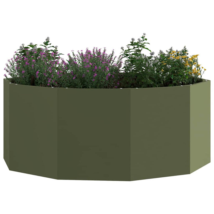 Plantenbak Olijf Groen 90 x 90 x 35 cm Staal