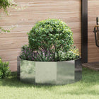 Plantenbak rond 90x90x35 cm zilver gegalvaniseerd staal