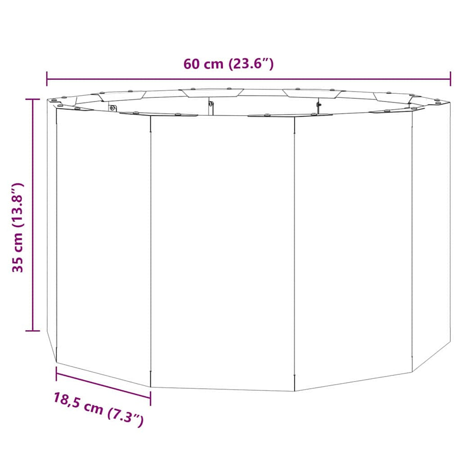 Plantenbak Wit 60 x 60 x 35 cm Staal