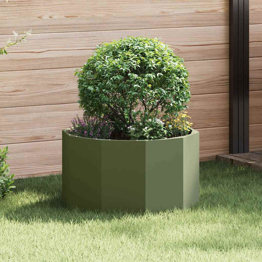 Plantenbak Olijf Groen 60 x 60 x 35 cm Staal