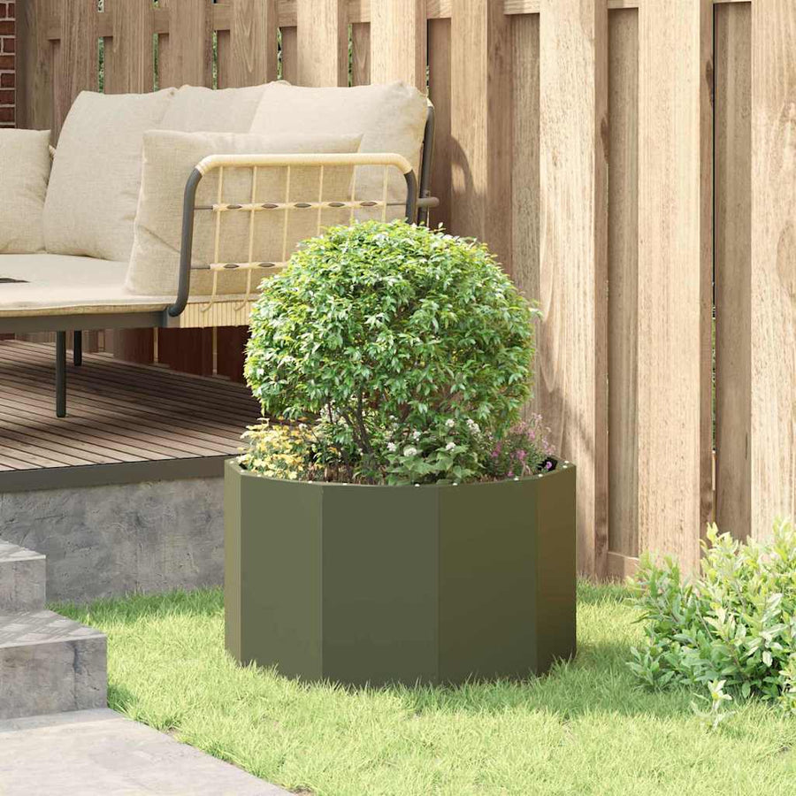 Plantenbak Olijf Groen 60 x 60 x 35 cm Staal