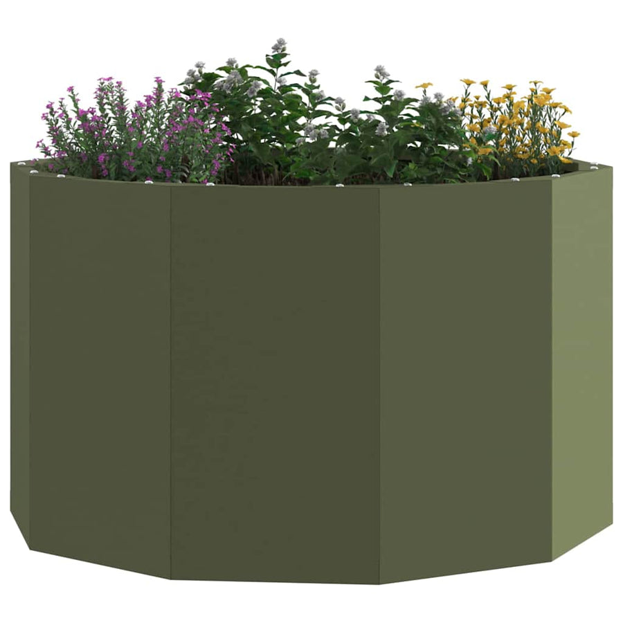Plantenbak Olijf Groen 60 x 60 x 35 cm Staal