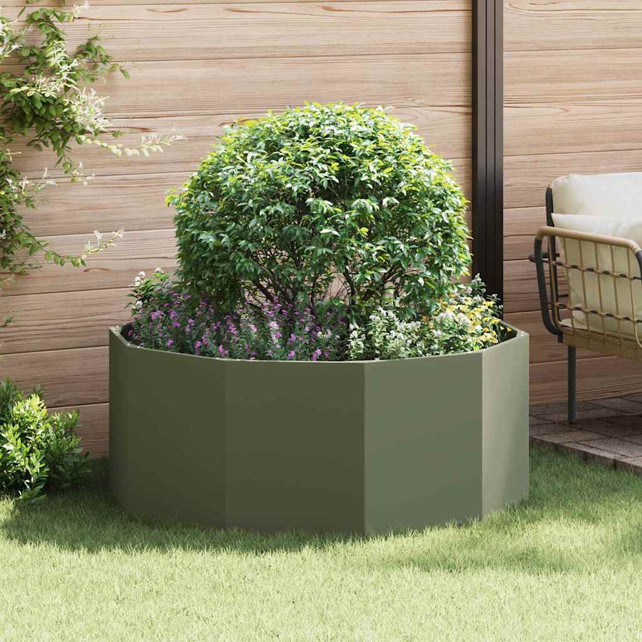 Plantenbak Olijf Groen 120 x 120 x 50 cm Staal
