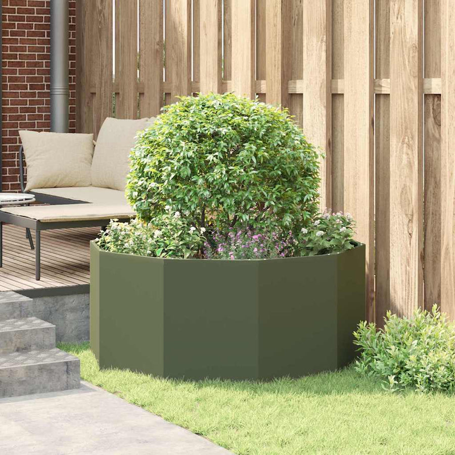 Plantenbak Olijf Groen 120 x 120 x 50 cm Staal