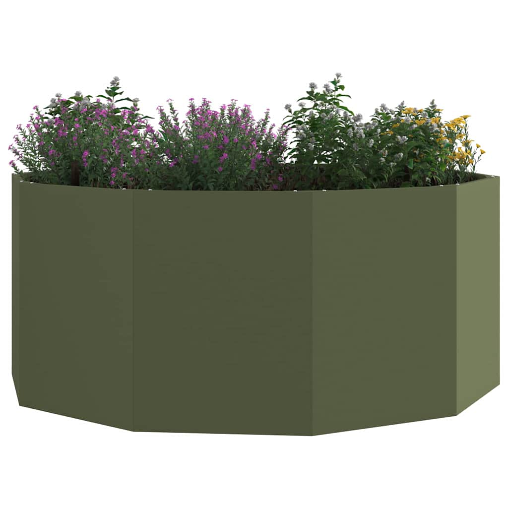 Plantenbak Olijf Groen 120 x 120 x 50 cm Staal