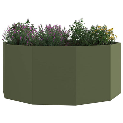 Plantenbak Olijf Groen 120 x 120 x 50 cm Staal