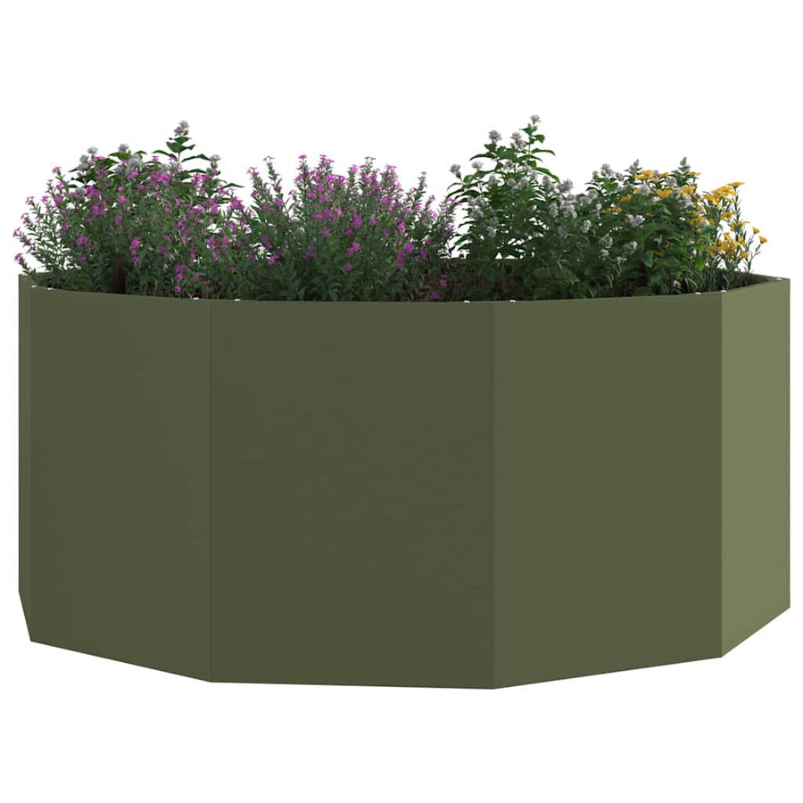Plantenbak Olijf Groen 120 x 120 x 50 cm Staal