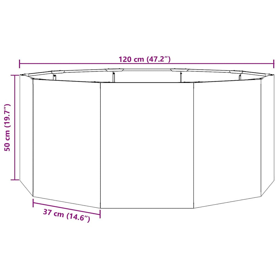 Plantenbak Zilver 120 x 120 x 50 cm Roestvrij staal