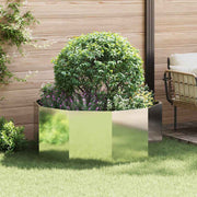 Plantenbak rond 120x120x50 cm gegalvaniseerd staal zilver