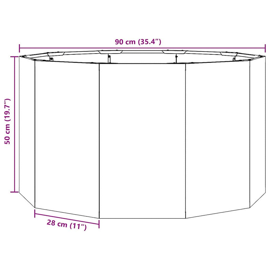 Plantenbak Zilver 90 x 90 x 50 cm Gegalvaniseerd staal