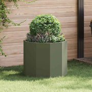 Plantenbak staal 60x60x50 cm olijf groen