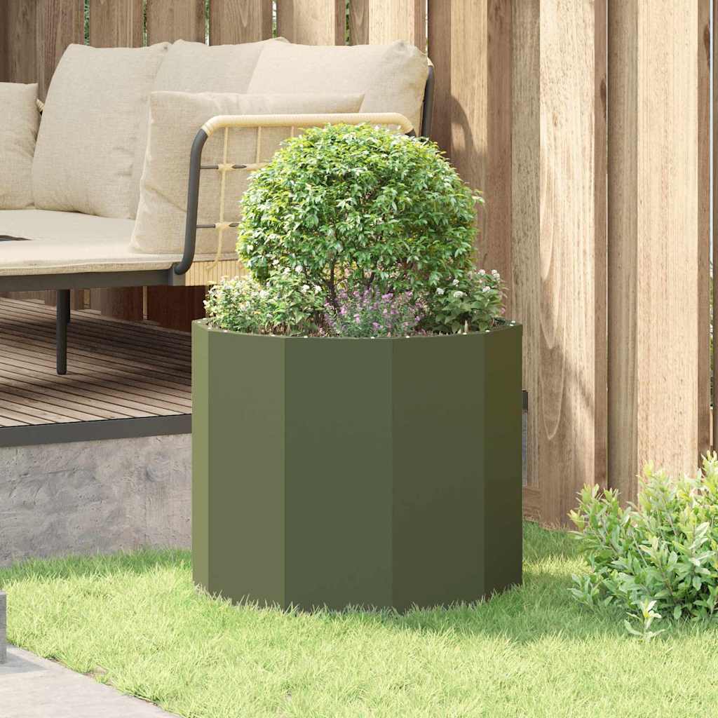 Plantenbak Olijf Groen 60 x 60 x 50 cm Staal