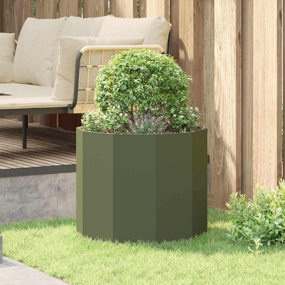 Plantenbak Olijf Groen 60 x 60 x 50 cm Staal