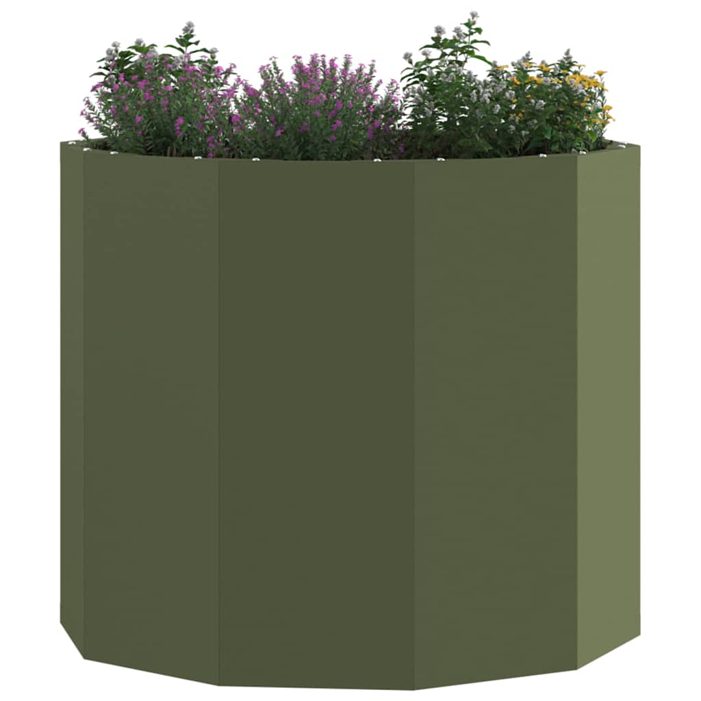 Plantenbak Olijf Groen 60 x 60 x 50 cm Staal