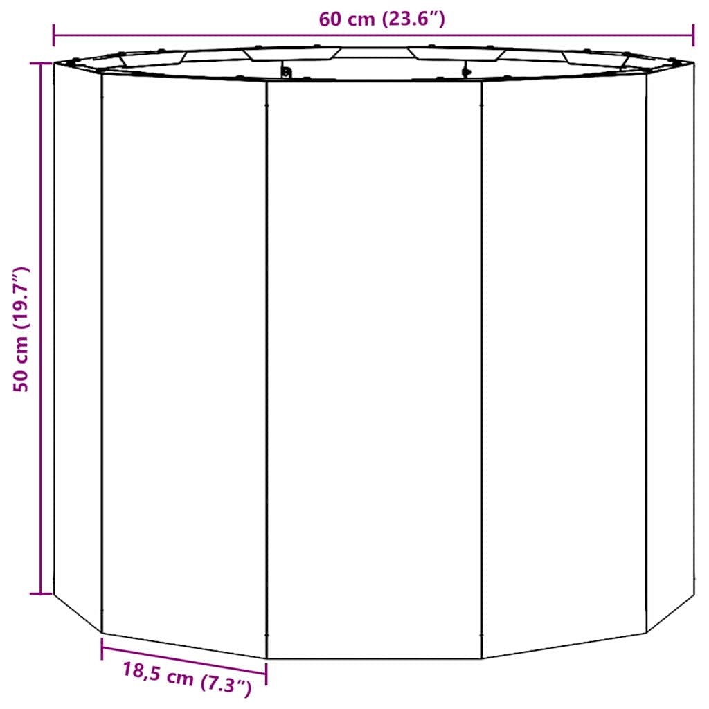 Plantenbak Roestig 60 x 60 x 50 cm weervast staal