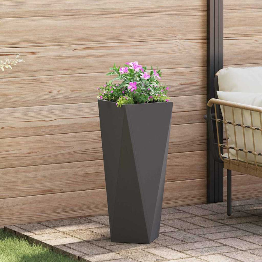 Plantenbak 2 pcs Zwart 30 x 30 x 75 cm Staal