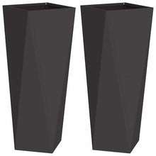 Plantenbak 2 pcs Zwart 30 x 30 x 75 cm Staal