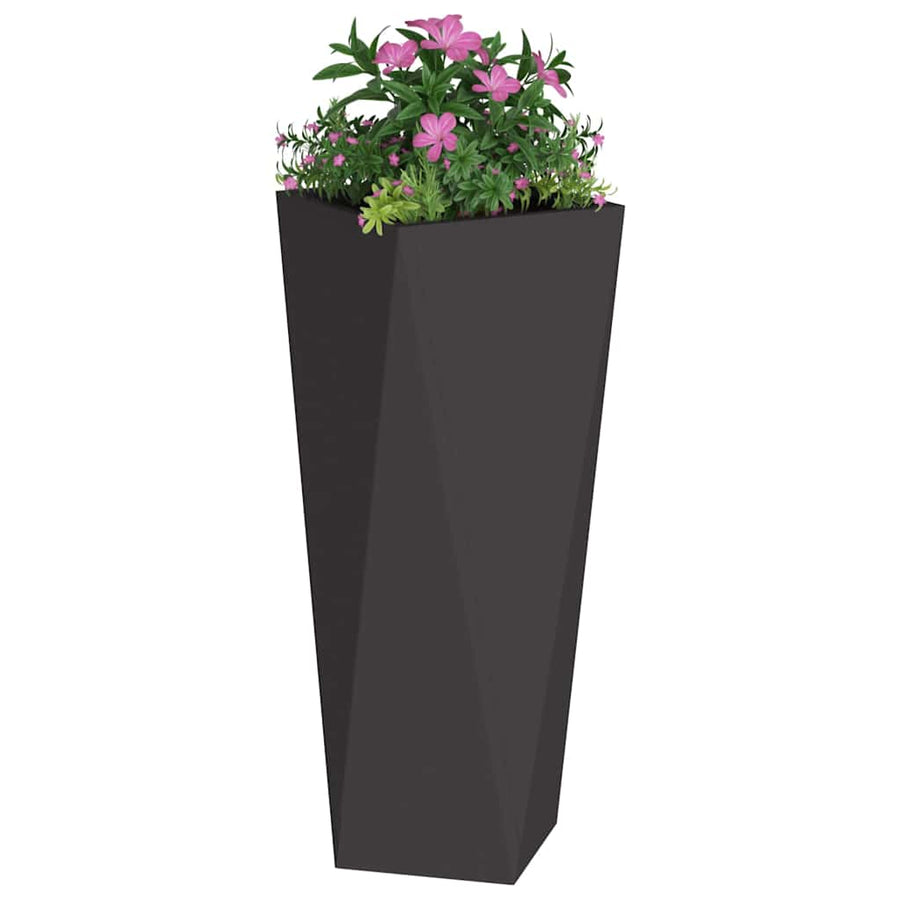 Plantenbak 2 pcs Zwart 30 x 30 x 75 cm Staal