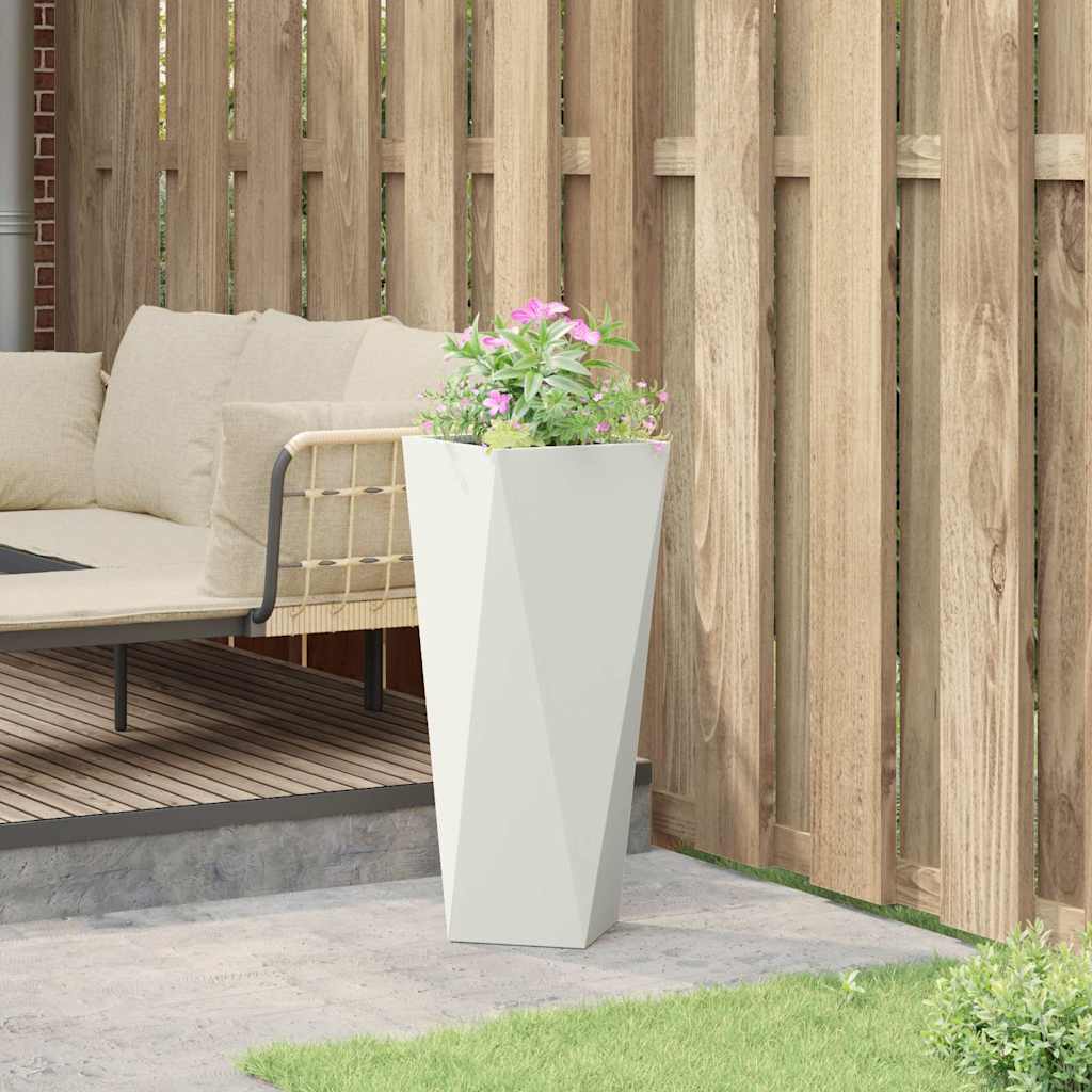 Plantenbak Wit 30 x 30 x 75 cm Staal