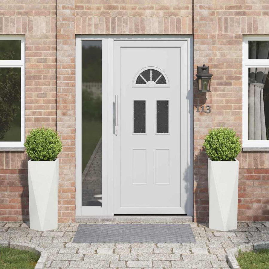 Plantenbak 2 pcs Wit 30 x 30 x 75 cm Staal