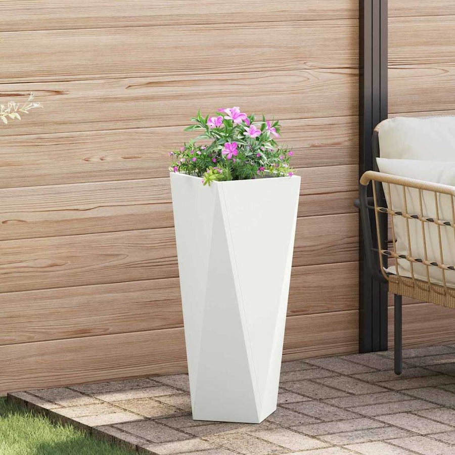 Plantenbak 2 pcs Wit 30 x 30 x 75 cm Staal