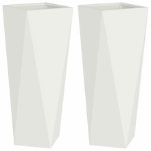 Plantenbak 2 pcs Wit 30 x 30 x 75 cm Staal
