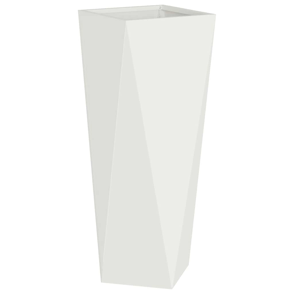 Plantenbak 2 pcs Wit 30 x 30 x 75 cm Staal