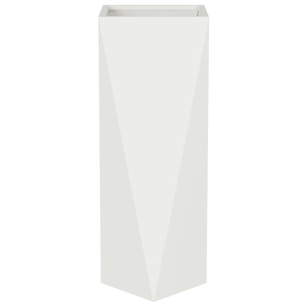 Plantenbak 2 pcs Wit 30 x 30 x 75 cm Staal