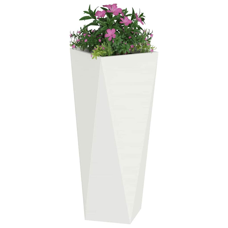 Plantenbak 2 pcs Wit 30 x 30 x 75 cm Staal