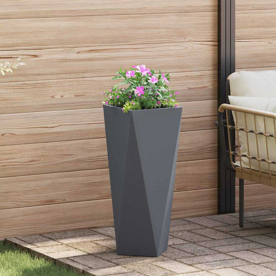 Plantenbak 2 pcs Antraciet 30 x 30 x 75 cm Staal