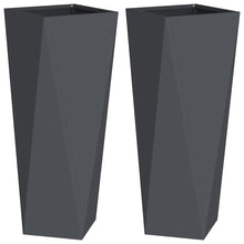 Plantenbak 2 pcs Antraciet 30 x 30 x 75 cm Staal