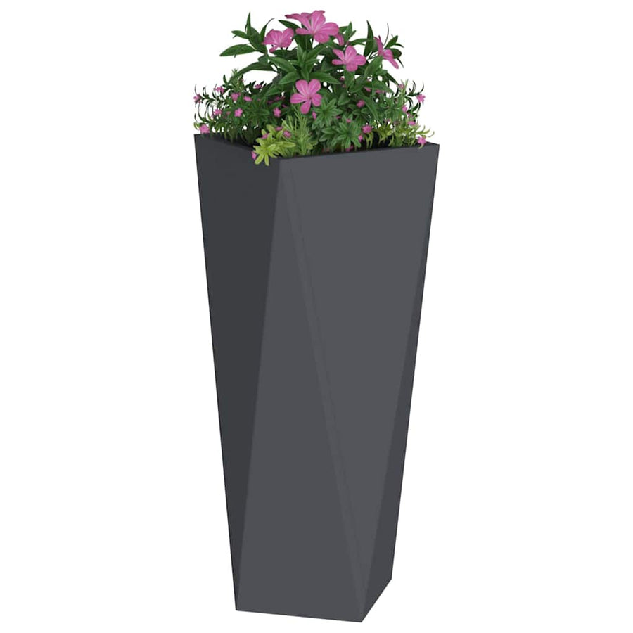 Plantenbak 2 pcs Antraciet 30 x 30 x 75 cm Staal