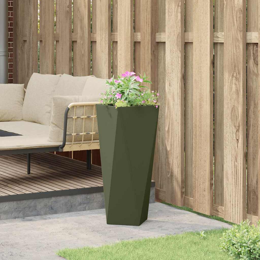 Plantenbak Olijf Groen 30 x 30 x 75 cm Staal