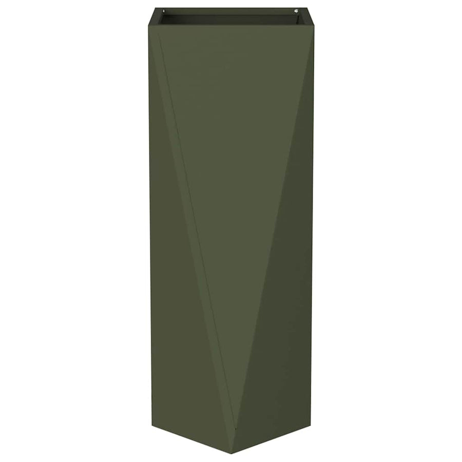 Plantenbak Olijf Groen 30 x 30 x 75 cm Staal