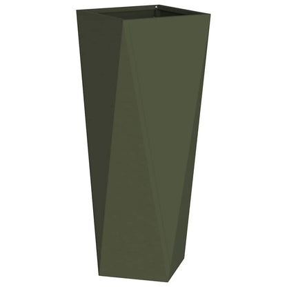 Plantenbak 2 pcs Olijf Groen 30 x 30 x 75 cm Staal