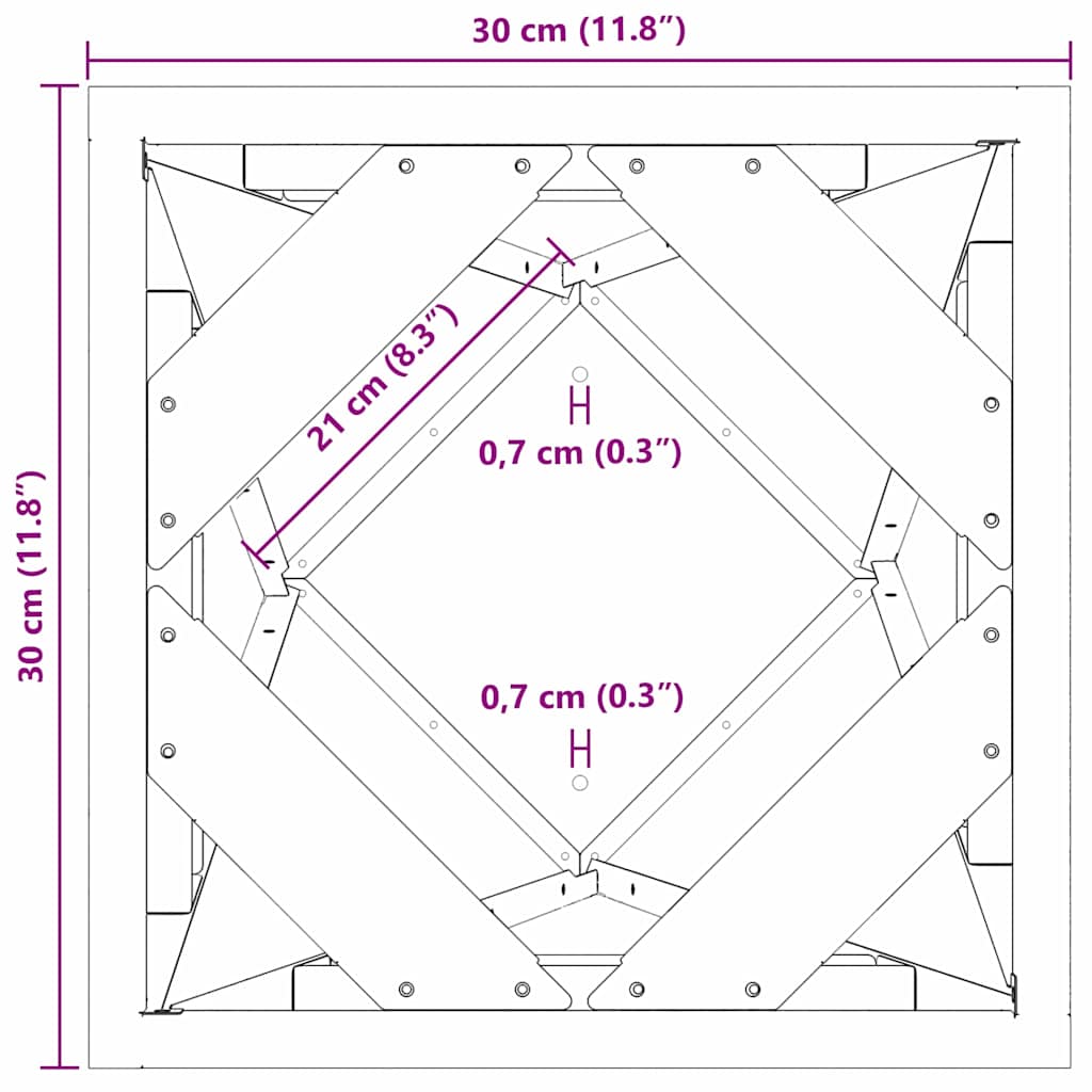 Plantenbak 2 pcs Olijf Groen 30 x 30 x 75 cm Staal