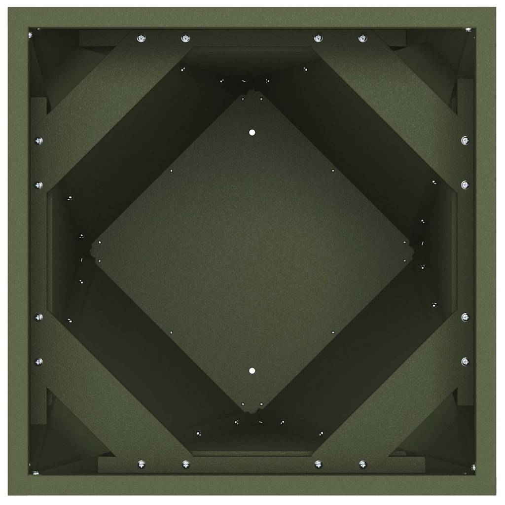 Plantenbak 2 pcs Olijf Groen 30 x 30 x 75 cm Staal