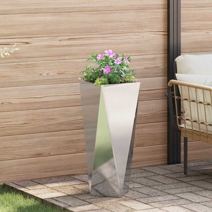 Plantenbak 2 pcs Zilver 30 x 30 x 75 cm Roestvrij staal