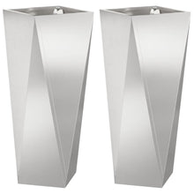 Plantenbak 2 pcs Zilver 30 x 30 x 75 cm Roestvrij staal
