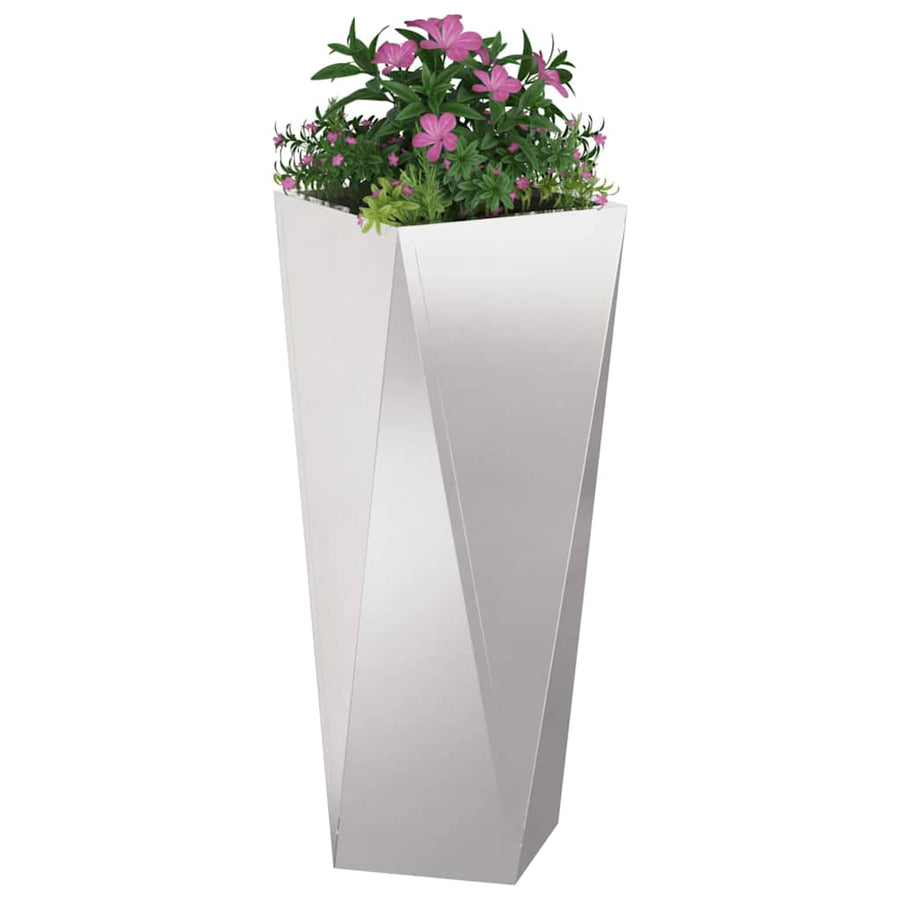 Plantenbak 2 pcs Zilver 30 x 30 x 75 cm Roestvrij staal