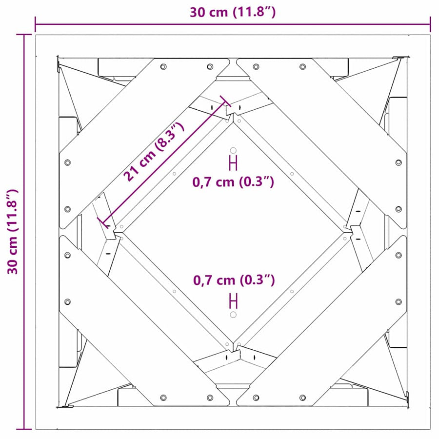 Plantenbak 2 pcs Zilver 30 x 30 x 75 cm Roestvrij staal