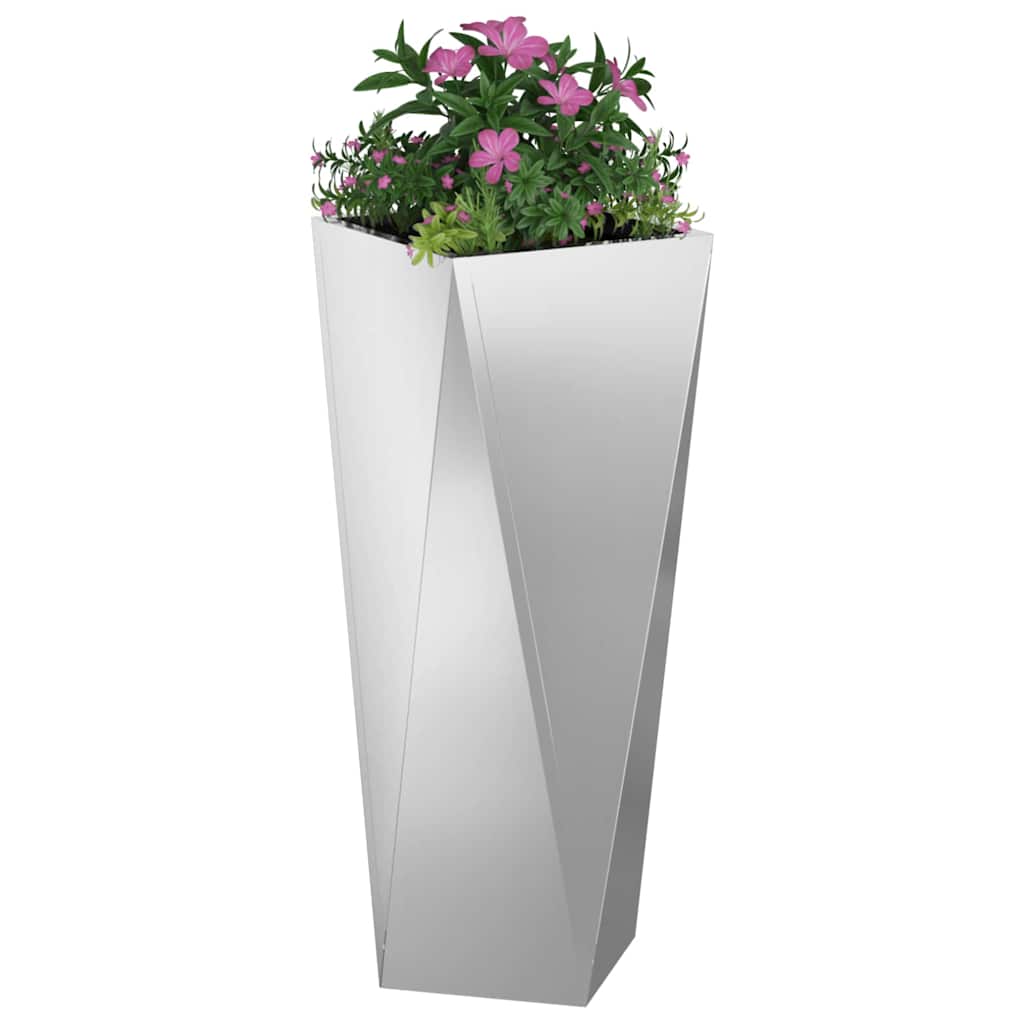 Plantenbak Zilver 30 x 30 x 75 cm Gegalvaniseerd staal