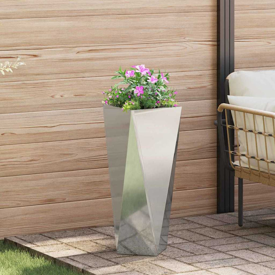 Plantenbak 2 pcs Zilver 30 x 30 x 75 cm Gegalvaniseerd staal