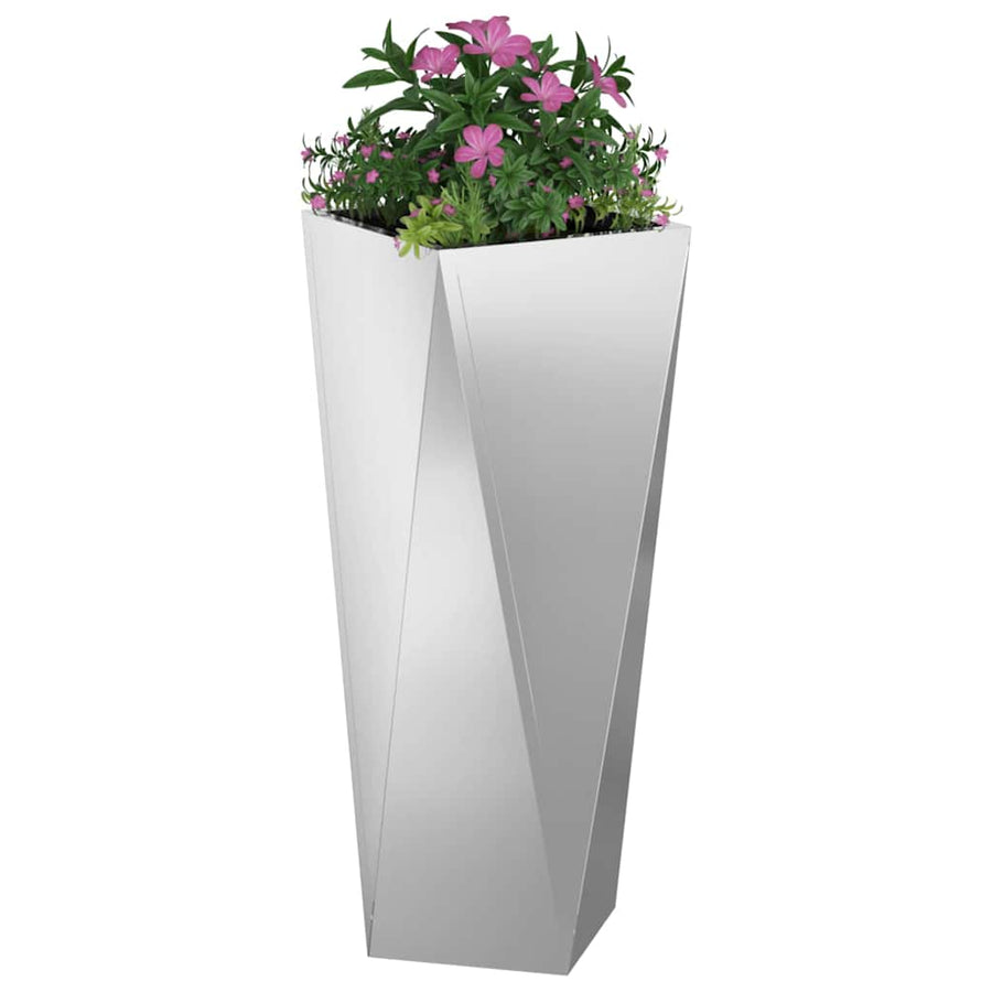 Plantenbak 2 pcs Zilver 30 x 30 x 75 cm Gegalvaniseerd staal