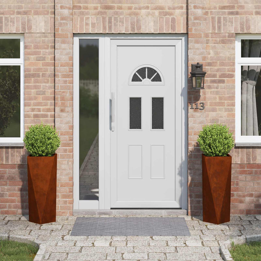 Plantenbak 2 pcs Roestig 30 x 30 x 75 cm Cortenstaal