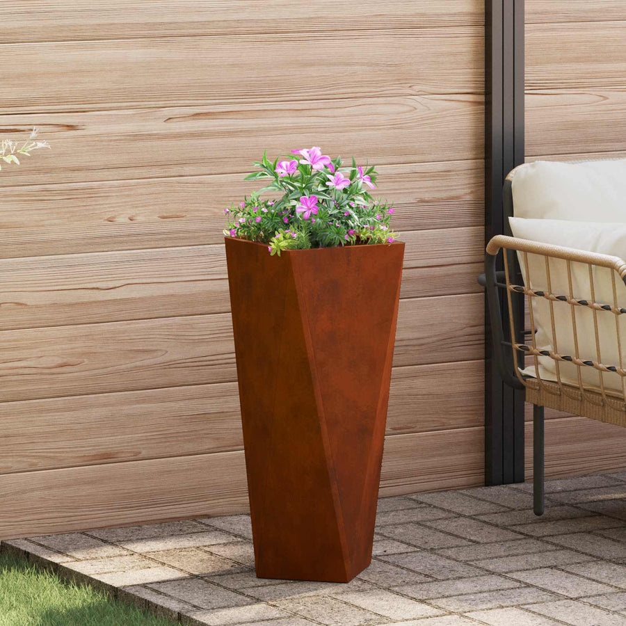 Plantenbak 2 pcs Roestig 30 x 30 x 75 cm Cortenstaal