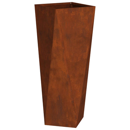 Plantenbak 2 pcs Roestig 30 x 30 x 75 cm Cortenstaal