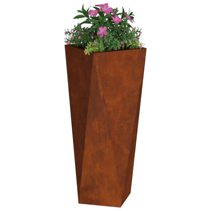 Plantenbak 2 pcs Roestig 30 x 30 x 75 cm Cortenstaal