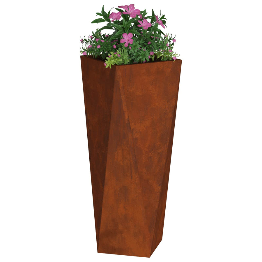 Plantenbak 2 pcs Roestig 30 x 30 x 75 cm Cortenstaal